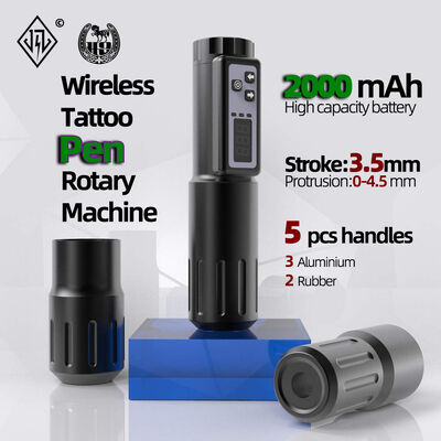 ট্যাটু শিল্পীর জন্য বৈদ্যুতিক LCD ডিসপ্লে 2000mAh ব্যাটারি ট্যাটু গান RCA ওয়্যারলেস রোটারি ট্যাটু মেশিন পেন কিট সরবরাহকারী
