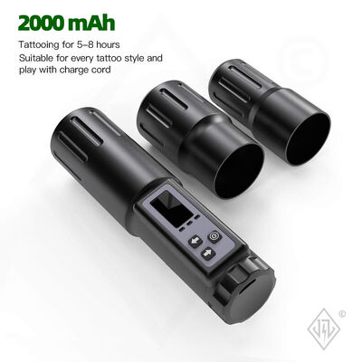 ট্যাটু শিল্পীর জন্য বৈদ্যুতিক LCD ডিসপ্লে 2000mAh ব্যাটারি ট্যাটু গান RCA ওয়্যারলেস রোটারি ট্যাটু মেশিন পেন কিট সরবরাহকারী