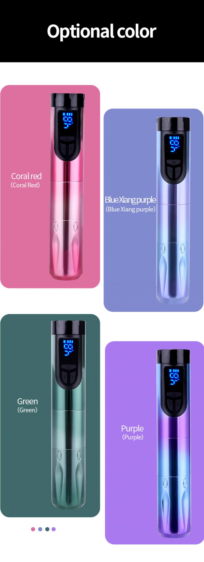 14500mAh রিজার্ভ ব্যাটারি পাওয়ার এলসিডি ডিসপ্লে এবং প্রতিস্থাপনযোগ্য ব্যাটারি সহ ওয়্যারলেস ট্যাটু মেশিন বিমান অ্যালুমিনিয়াম ডিজাইন 5