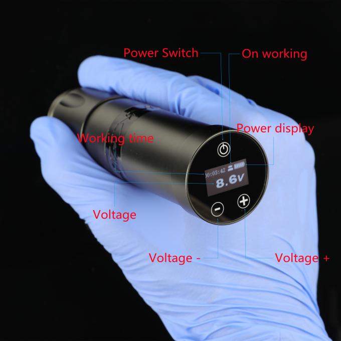 স্টেইনলেস স্টিল 1800mAh NARW ওয়্যারলেস ট্যাটু মেশিন 1-OLED ডিসপ্লে টাচ স্ক্রিন ব্যাটারি রোটারি ট্যাটু বন্দুক পাওয়ার আরসিএ সহ ট্যাটু পেন 2
