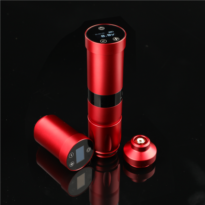 স্টেইনলেস স্টিল 1800mAh NARW ওয়্যারলেস ট্যাটু মেশিন 1-OLED ডিসপ্লে টাচ স্ক্রিন ব্যাটারি রোটারি ট্যাটু বন্দুক পাওয়ার আরসিএ সহ ট্যাটু পেন 3