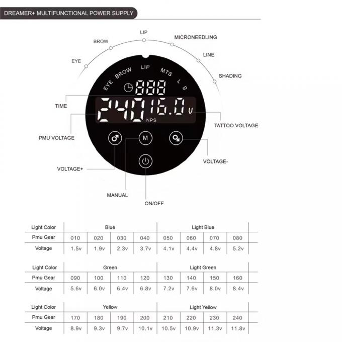 ডট বক্স ফাংশন এবং স্মার্ট টাচস্ক্রিন সহ ট্যাটু পাওয়ার সাপ্লাই সহ অনায়াসে নিয়ন্ত্রণ ট্যাটু মেশিন 4