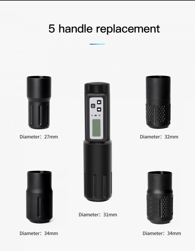 ট্যাটু শিল্পীর জন্য বৈদ্যুতিক LCD ডিসপ্লে 2000mAh ব্যাটারি ট্যাটু গান RCA ওয়্যারলেস রোটারি ট্যাটু মেশিন পেন কিট 12