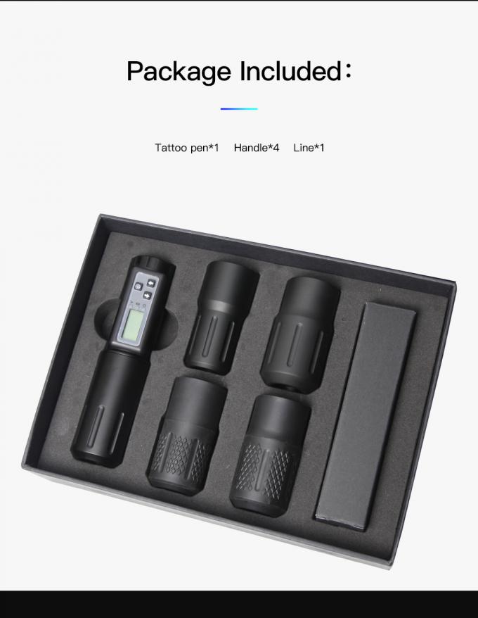 ট্যাটু শিল্পীর জন্য বৈদ্যুতিক LCD ডিসপ্লে 2000mAh ব্যাটারি ট্যাটু গান RCA ওয়্যারলেস রোটারি ট্যাটু মেশিন পেন কিট 16